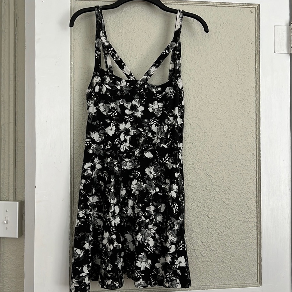 Black and White Flowered Dress